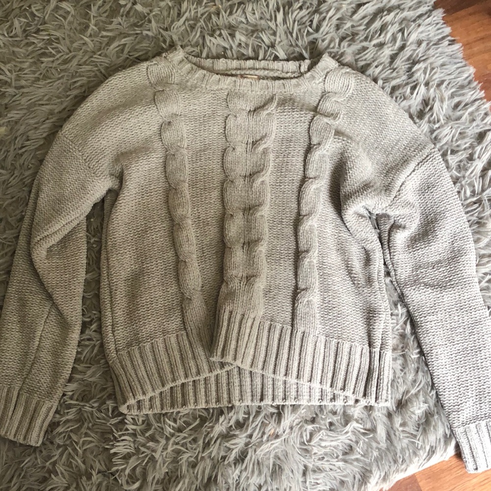 Grey knit soft sweater